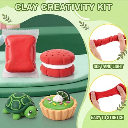 Air Dry Clay Bulk, Modeling Clay for Kids, 100 Pcs, Red,Green，White - Image 3
