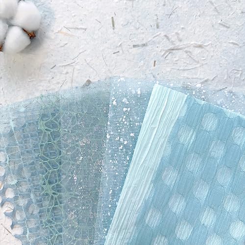 30 Pcs Handmade A5 Textured Scrapbook Paper and Mesh, Junk Journal Supplies - Image 6