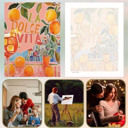 5DDIYART Abstract Landscape Oranges Paint by Numbers for Adults Beginner, Paint by Number Kits on Canvas, Easy Acrylic Oil Painting Home Wall Decor 12x16inch - Image 6