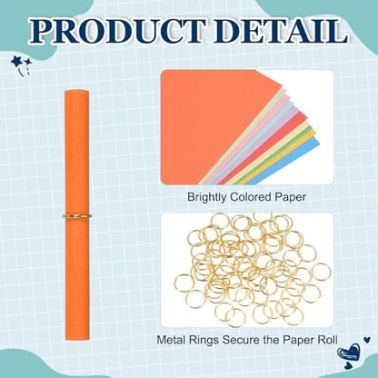 MECCANIXITY 100Pcs Message Paper Scrolls 7x14cm Lucky Wishing Orange - Image 3