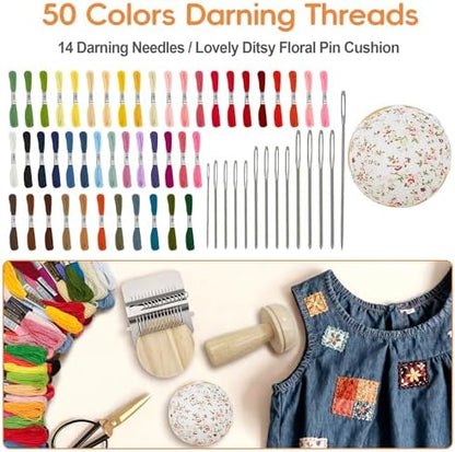 Mini Darning Loom,Handcraft DIY Weaving Repair Darning Kit for Beginner - Image 4