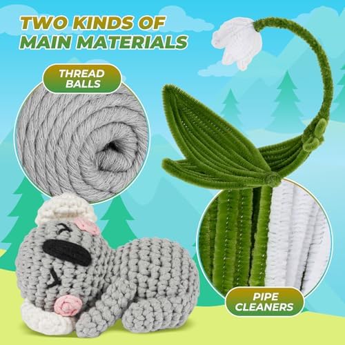 MOREJMTT Crochet Kit for Beginners, Crochet Animal Kits,Crocheting Kit for Starters, Learn to Crochet with Step-by-Step Video Tutorials, Beginner Crochet Kit for Adults(2 Pack Koala) - Image 5