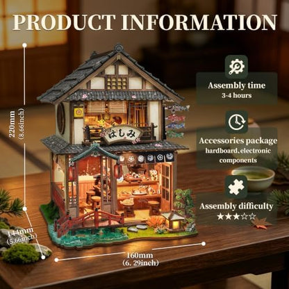 Book Nook Kit DIY Miniature House 3D Wooden Puzzle - Bridgeside Machiya - Image 2