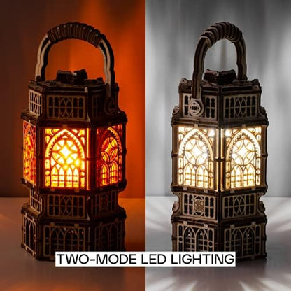 Wood Trick Antique Lantern LED 3D Wooden Puzzles for Adults to Build - Image 4