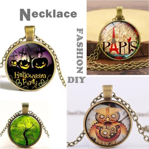 J6QIHANG Pendant Trays Set with Glass Cabochons for Jewelry Making - Image 2