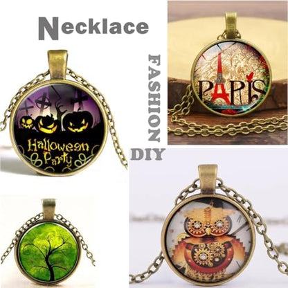 J6QIHANG Pendant Trays Set with Glass Cabochons for Jewelry Making - Image 2