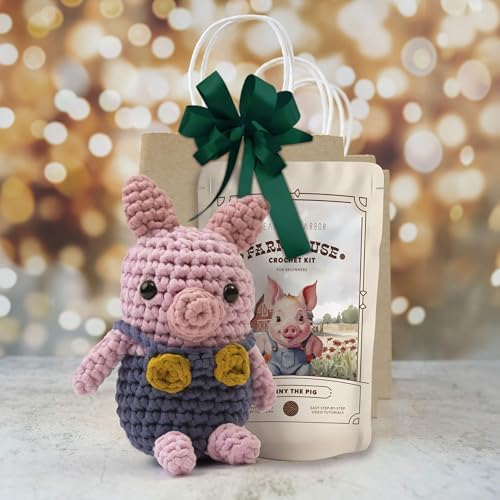 Amigurumi Crochet Kit with Step-by-Step Video Tutorials - Penny the Pig - Image 6