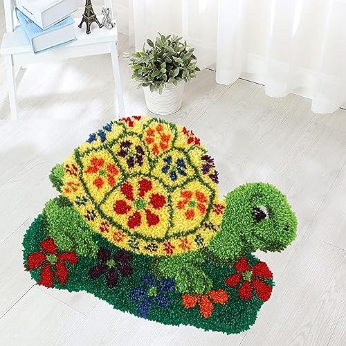 Latch Hook Kit for Adults Beginners Turtle DIY Rug Making Kits with Color Preprinted Canvas, Crafts Needlework Arts for Home Decoration Festival Gift 20X15inch - Image 6