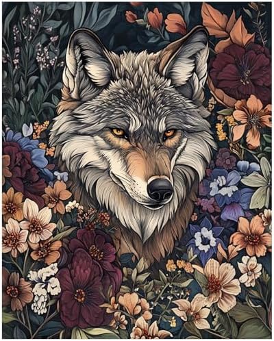 XTCIXAL Paint by Numbers Kit for Adults, Wolf, 16X20 Inch by XTCIXAL