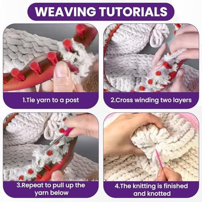 SATUY Round Knitting Looms, 19cm Hats Loom with Crochet Hook & Needle - Image 6