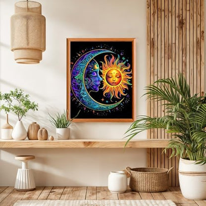 Lxmsja Moon Paint by Numbers Kit for Adults, Sun Acrylic Paint by Numbers for Adults Beginner, DIY Craft Supplies Oil Painting Kits for Home Wall Decor 16x20 inch (No Frame) - Image 4