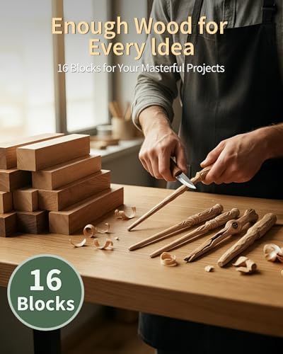 Basswood Carving Blocks 16 PCS: 6" x 1" x 1" Soft Whittling Wood Blanks - Image 4