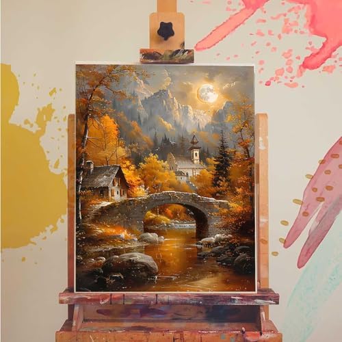 Autumn Paint by Numbers Kit for Adults Tree Paint by Numbers, DIY Acrylic Watercolor Oil Painting Kits for Adults Beginners with Brushes, Hobbies for Women for Home Wall Decor, Gifts 24x32 in 2-51 - Image 3