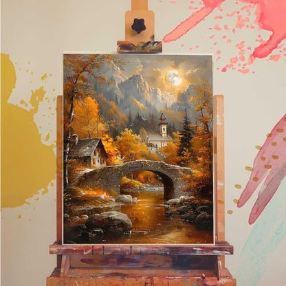 Autumn Paint by Numbers Kit for Adults Tree Paint by Numbers, DIY Acrylic Watercolor Oil Painting Kits for Adults Beginners with Brushes, Hobbies for Women for Home Wall Decor, Gifts 24x32 in 2-51 - Image 3