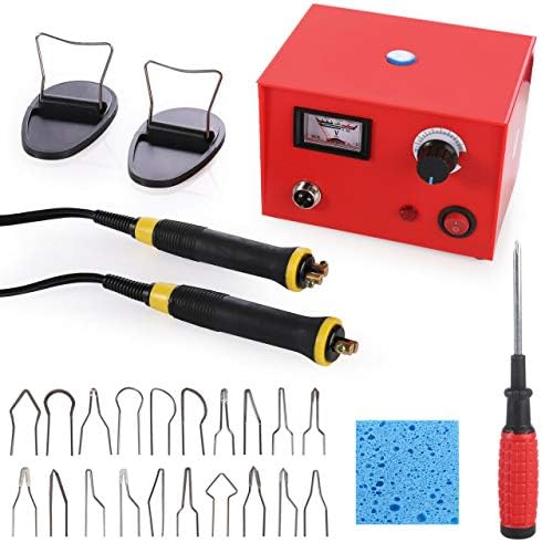 Wood Burning Tool, 110V 50W Multifunction Pyrography Machine Gourd Wood Crafts Wood Burning Kit with 2 Burning Pens 20 Tips Single Port Pointer Display Temperature Control Wood Burner US Stock - Image 2