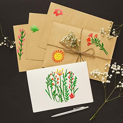 Marspark 20 Pcs Wildflower Stencils, Round Style, 6.7 x 6.7 Inch - Image 5