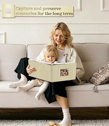 Artfeel Photo Album Self Adhesive Scrapbook Album for 3x5 4x6 5x7 8x10 Pictures,120 Pages Linen Cover with Display Window DIY Photo Book,Ideal Gifts for Family Travel Wedding Baby - Image 6