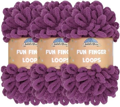 JubileeYarn Fun Finger Loops Yarn - Berry Blast - 3 Skeins by BambooMN