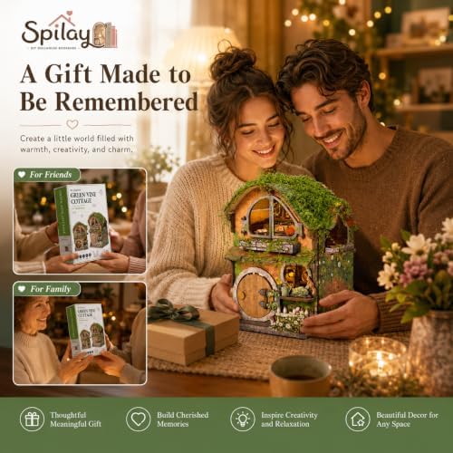 Spilay DIY Miniature House Kit, Forest Fairytale Cottage Dollhouse Kit - Image 6
