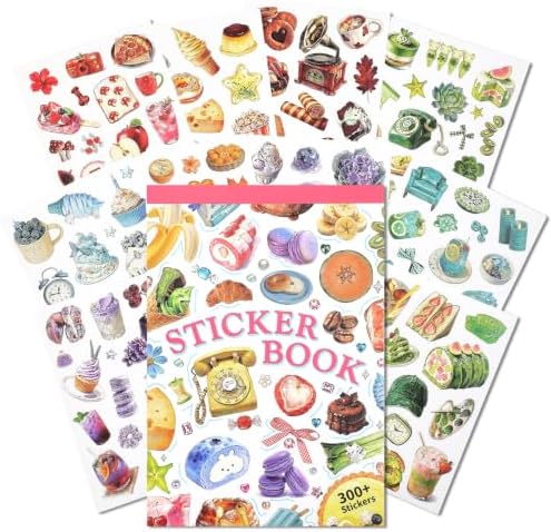 300+ PCS Color Themed Scrapbook Sticker Book, 30 Sheets Vintage Small Object Stickers, 6 Tone Aesthetic Holiday Decor Art Scrapbook Supplies for Adults Teens Women Girls Junk Journaling Planner Crafts - Image 2