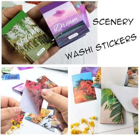 PRSTINCOL Washi Stickers Set, Assorted Colors, 6 Sets 300 Pcs - Image 4