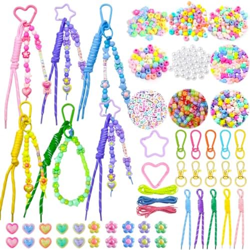 828 PCS Paracord Keychain Kit, Bead Keychain Kit for Making Bag Charms Kit by HejVulkan