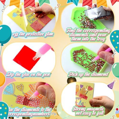 Saillong 24 Pack Happy Birthday Diamond Art Card with Envelopes - Image 5