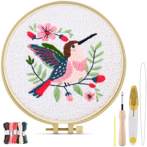 TINDTOP Punch Needle Embroidery Kits, Panda Punch Needle Kits for Adults Beginner, Tool with Punch Needle Fabric, Hoops, Yarns and Sewing Needles (Set D) by TINDTOP