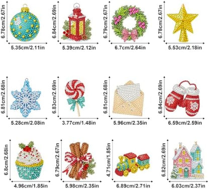 LAKEQUILL Festive Holiday 12 Pcs 5D Diamond Painting Keychain Kit - Image 6