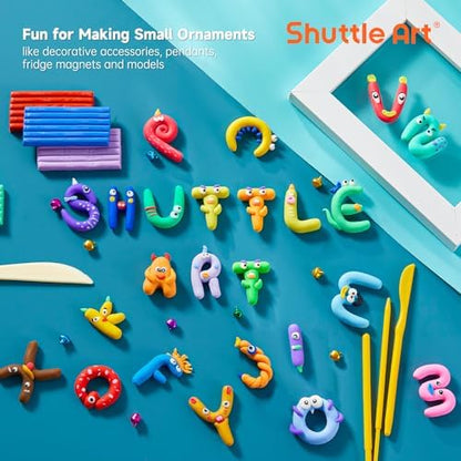 Shuttle Art Polymer Clay Kit, 60 Colors Oven Bake Clay for Kids, 19 Sculpting Tools, 16 Accessories, Non-Sticky, Non-Toxic DIY Crafts for Kids Adults - Image 5