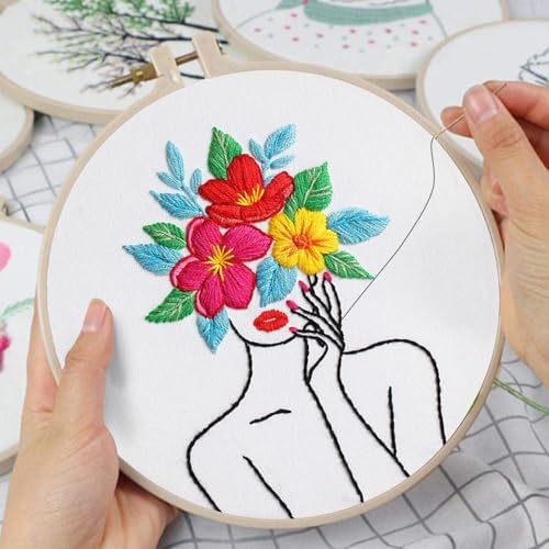 Louise Maelys Flower Woman Embroidery Kit for Beginners DIY Gift Set - Image 4