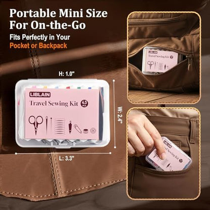 LIBLAIN Mini Sewing Kit with Big Eye Steel Needles for Adults and Beginners - Image 4