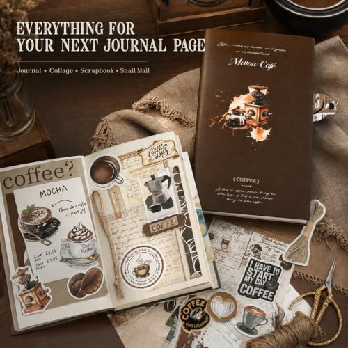 Diuhofart Coffee Scrapbooking Kit, TN Notebook & Journaling Stickers - Image 5