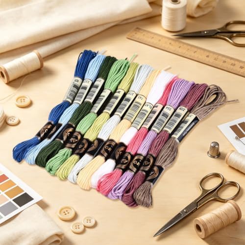 12 Skeins 105 Yards Rainbow Embroidery Floss for Jewelry Making - Image 3