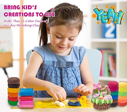 Air Dry Clay 36 Colors, Modeling Clay for Kids, DIY Molding Magic Clay, Toy Gifts for Age 3+ Years Old Boys Girls Kids - Image 6