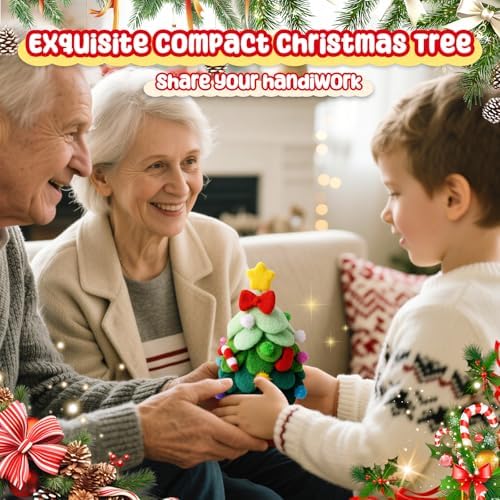 KIDS KING Needle Felting Kit for Handicraft Beginners Teens & Adults – Christmas Tree Felting with Instruction, Material Tools: Wool, Needles, Felting Pad, Home Decorations for Christmas - Image 3