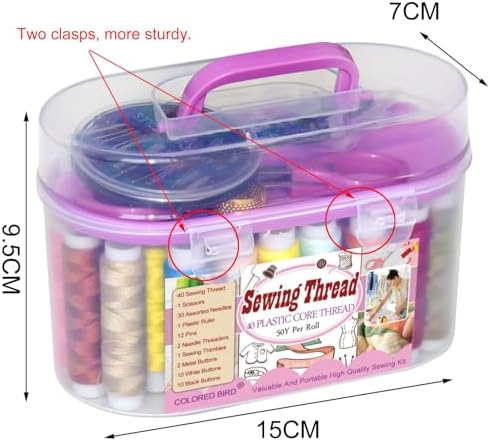 40 Spools of Sewing Thread,Gift Box Portable Basic Sewing Repair Kits (Purple) - Image 2