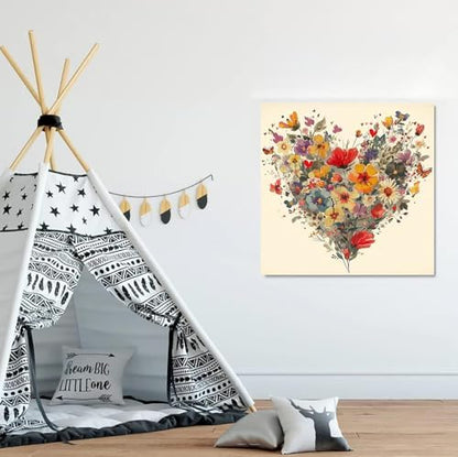 Niazidier Adults Flower Paint by Number Kits,Heart Painting by Number Kits on Canvas,Large Color by Numbers Adult Watercolor Gifts for Friends Wall Decor (Heart) - Image 6