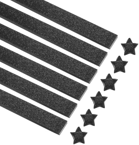 MECCANIXITY 360 Sheets Origami Paper Glitter Stars Papers Black Fold Paper for Beginner Arts Crafts Projects,0.4 x 9.3 Inch by MECCANIXITY