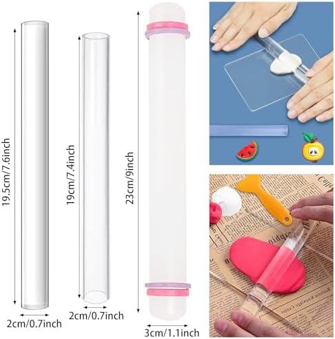 Yayatty 5 PCS Acrylic Clay Roller, Polymer Clay Tools, Plastic Clear Round Tube Roller for DIY Handmade Crafts, Art Supplies - Image 5