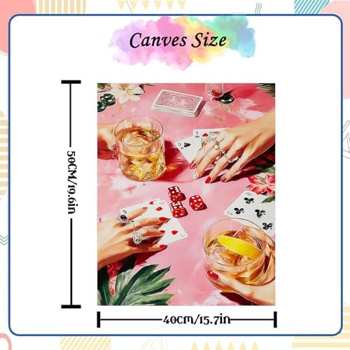 NZNANCHU Paint by Number for Adult,DIY Poker Painting Kits for Adults,Color by Numbers,Card Paint by Number Canvas Crafts Watercolor for Beginners Hoom Decor (Juice) - Image 3