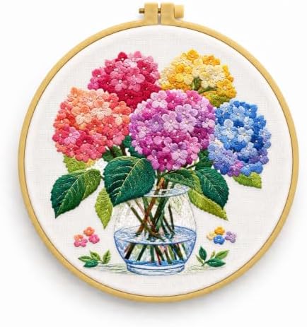 niurenmaoyi Hydrangea Embroidery Kit for Beginners,Sewing Kit for Adults by Unknown