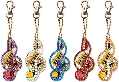 HuamuTech 5 Pcs/6 Pcs/8 Pcs Full Drill Keyring Special Shape Double Sided Diamond Art Keychain for Beginners Birthday Craftin by Unknown