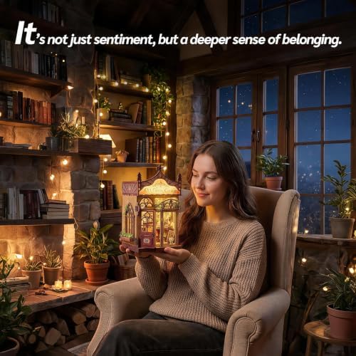 Dollhouse Miniature Jewelry Shop Kit - 1/18 Scale DIY Building Set with LED Light, No Cutting, Snap-Fit, Premium Gift Box, Crafts for Adults, Home Decor, Gift for Women & Men - Image 5