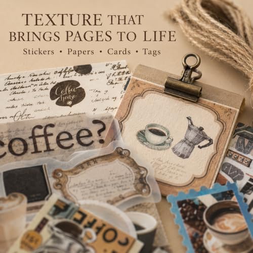Diuhofart Coffee Scrapbooking Kit, TN Notebook & Journaling Stickers - Image 4