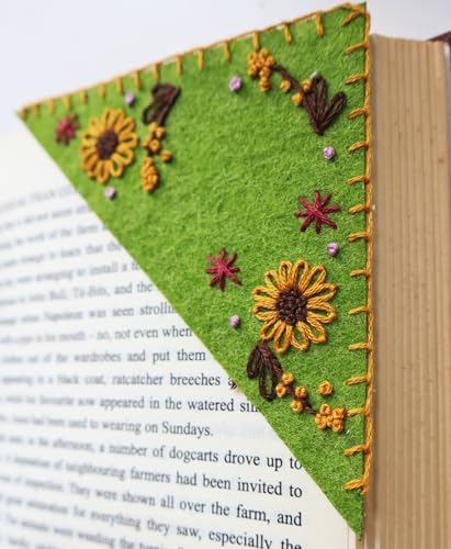 Bookmark Making Kit, Personalized Embroidered Corner Mark for Beginner, 4 Pack, DIY Initial Felt Bookmark Corner, Gift for Book Lover - Image 6