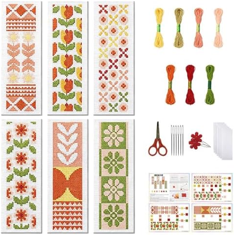 FREEBLOSS 6 Set Bohemian Cross Stitch Bookmark Kit by FreeandCreativeCraftsArt