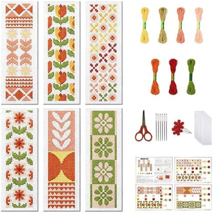 FREEBLOSS 6 Set Bohemian Cross Stitch Bookmark Kit by FreeandCreativeCraftsArt