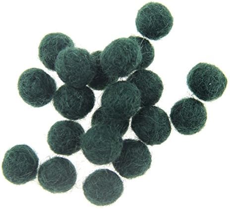Needle Felt Balls Pure Wool Beads Dry Felted Balls 15mm Handmade DIY Crafts 20pcs (Dark Green) by Zasy