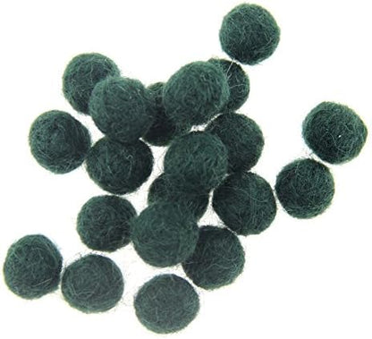 Needle Felt Balls Pure Wool Beads Dry Felted Balls 15mm Handmade DIY Crafts 20pcs (Dark Green) by Zasy
